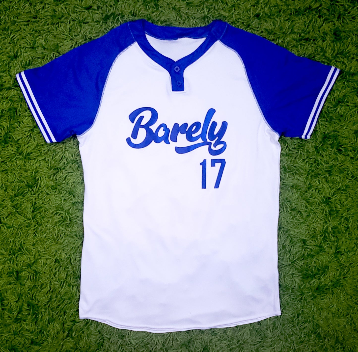 Barely Henley Jersey-(Blu/Wht) - Barely Ordinary