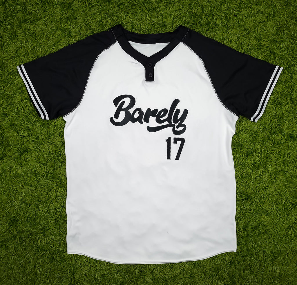 Barely Henley Jersey-(Blk/Wht) - Barely Ordinary