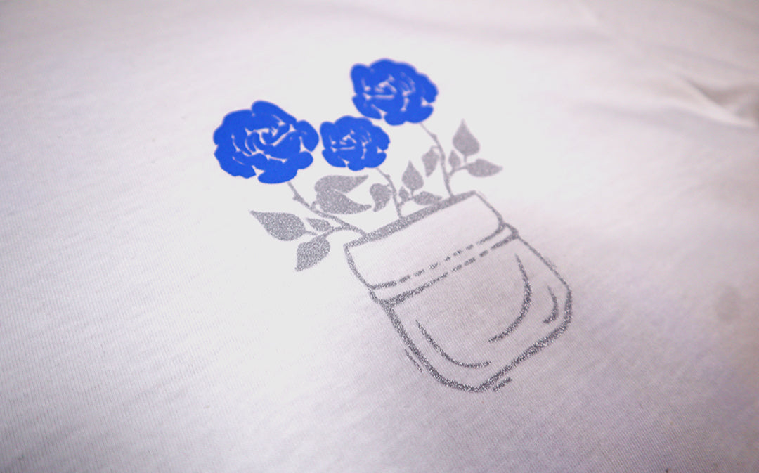 Barely "Flowers" Tee (Clm/Slvr) - Barely Ordinary