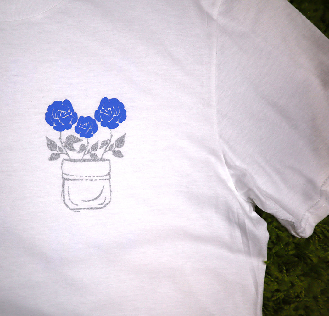 Barely "Flowers" Tee (Clm/Slvr) - Barely Ordinary