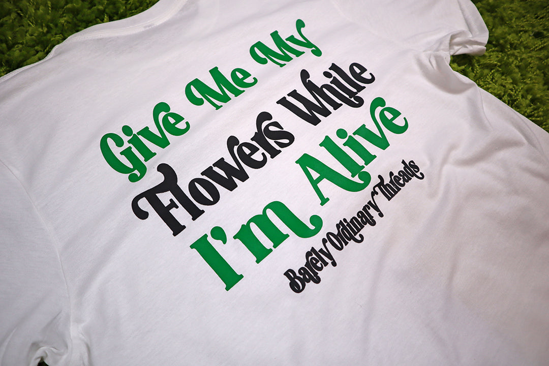 Barely "Flowers" Tee (Grn/Blk) - Barely Ordinary