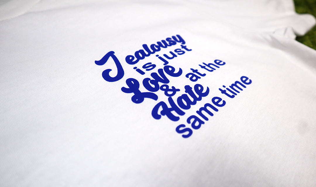 Barely "Jealousy" Tee (Wht/Blu)