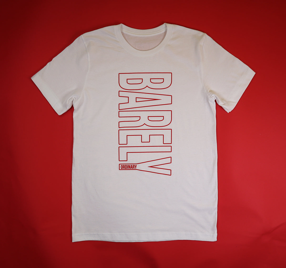 Barely Vertical Logo Outline Tee - Barely Ordinary