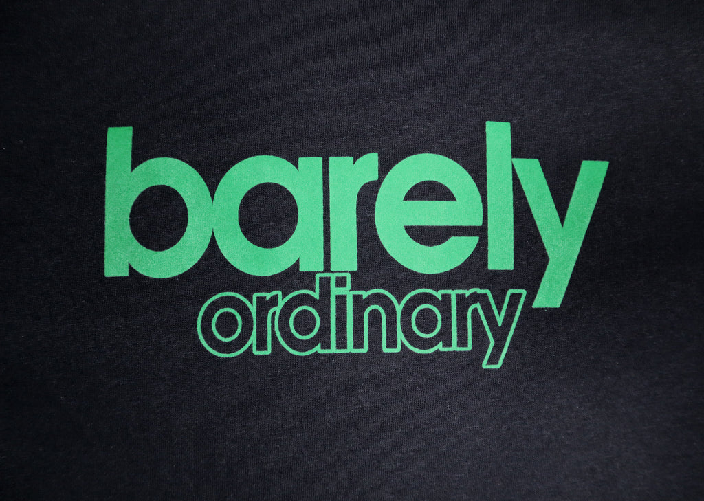 Barely "Stamped" Logo Tee (Blk/Grn) - Barely Ordinary
