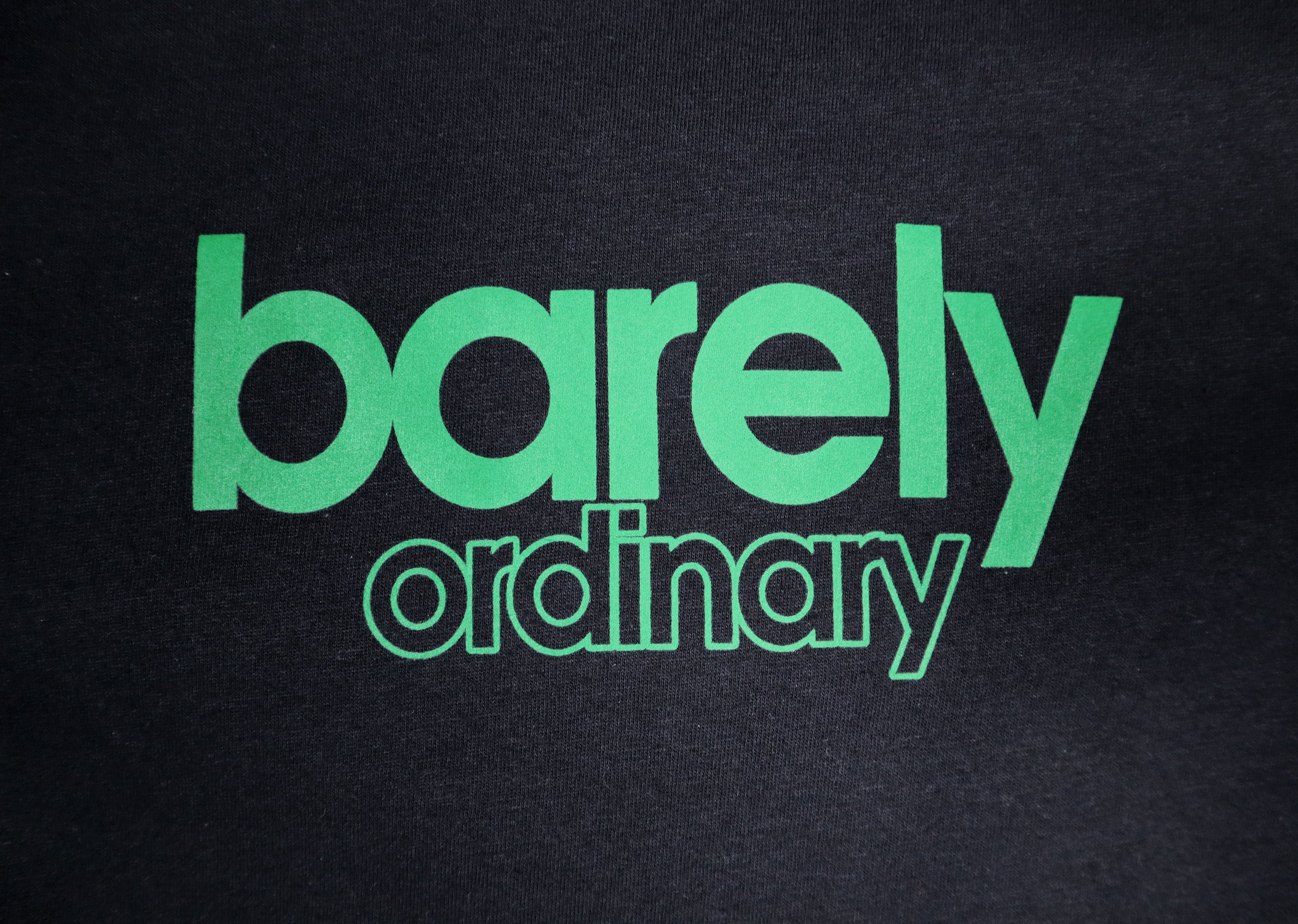 Barely "Stamped" Logo Tee (Blk/Grn) - Barely Ordinary