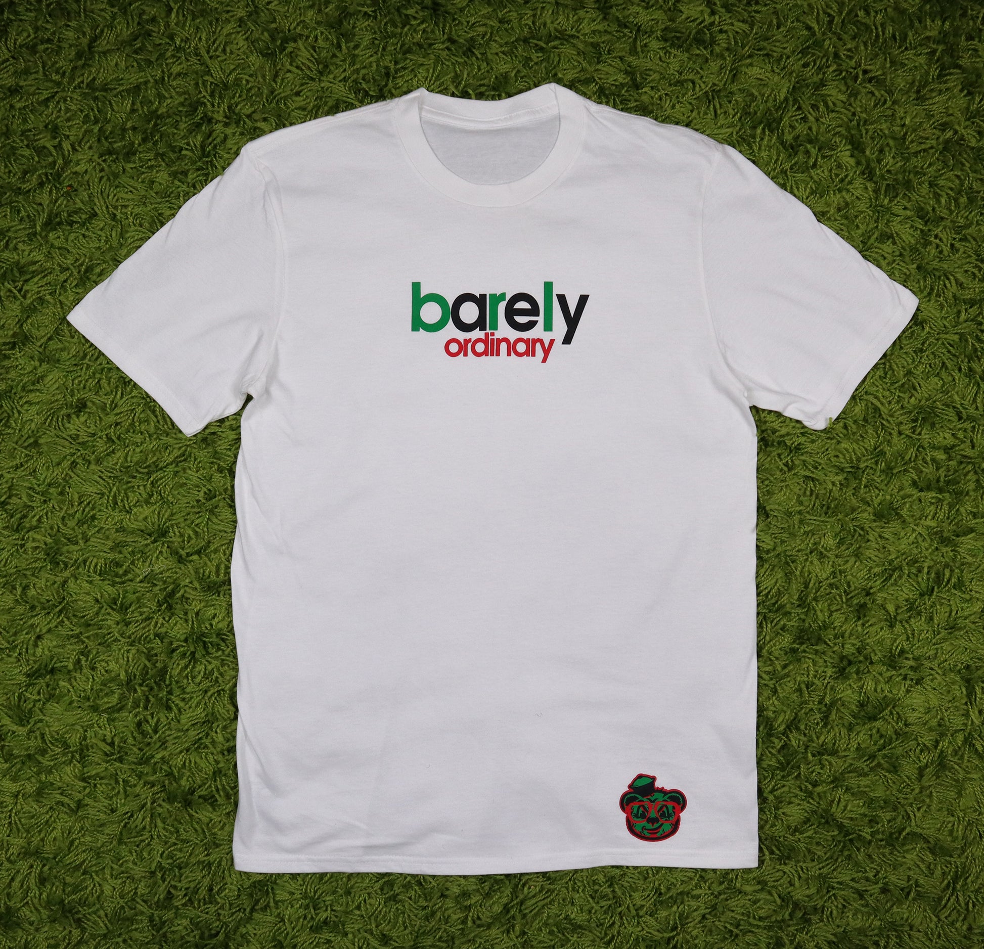 Barely "Stamped" Logo Tee (Wht/Red/Blk/Grn) - Barely Ordinary