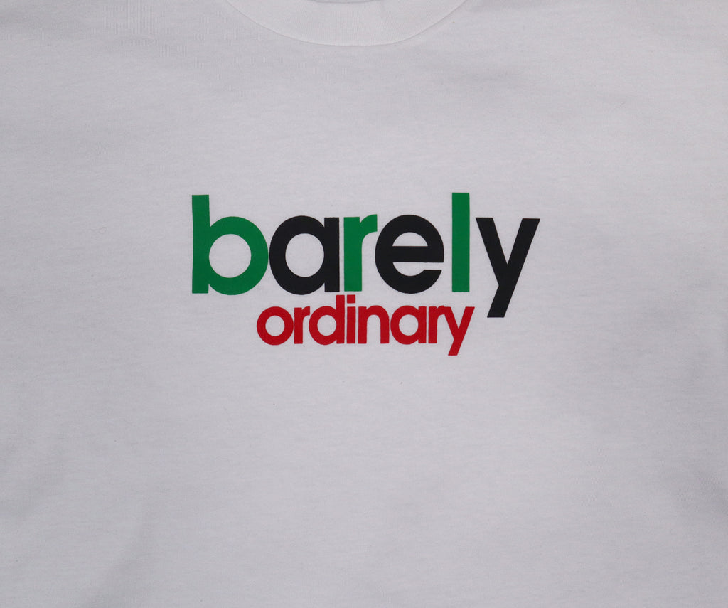 Barely "Stamped" Logo Tee (Wht/Red/Blk/Grn) - Barely Ordinary