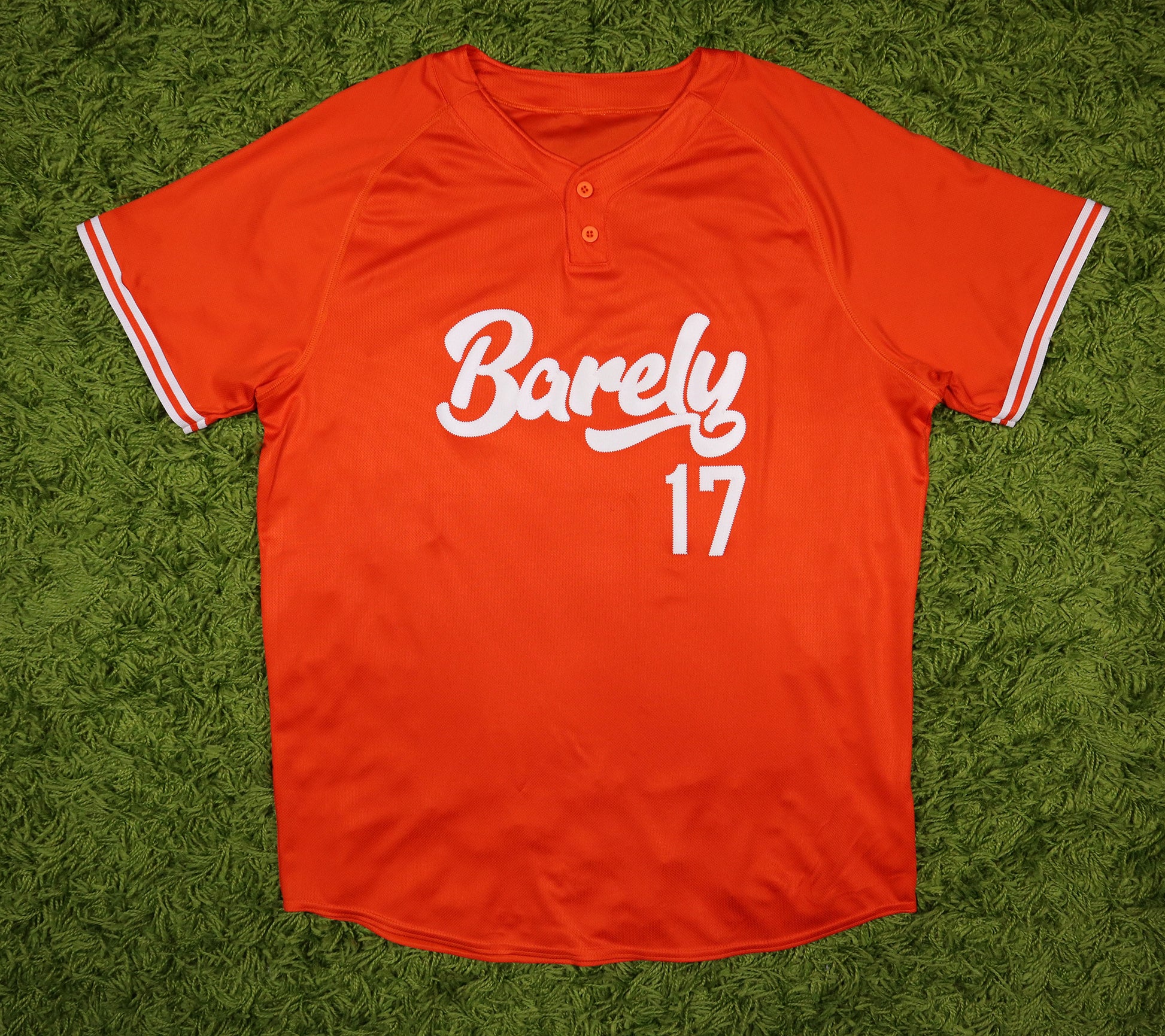 Barely Henley Jersey-(Org/Wht) - Barely Ordinary