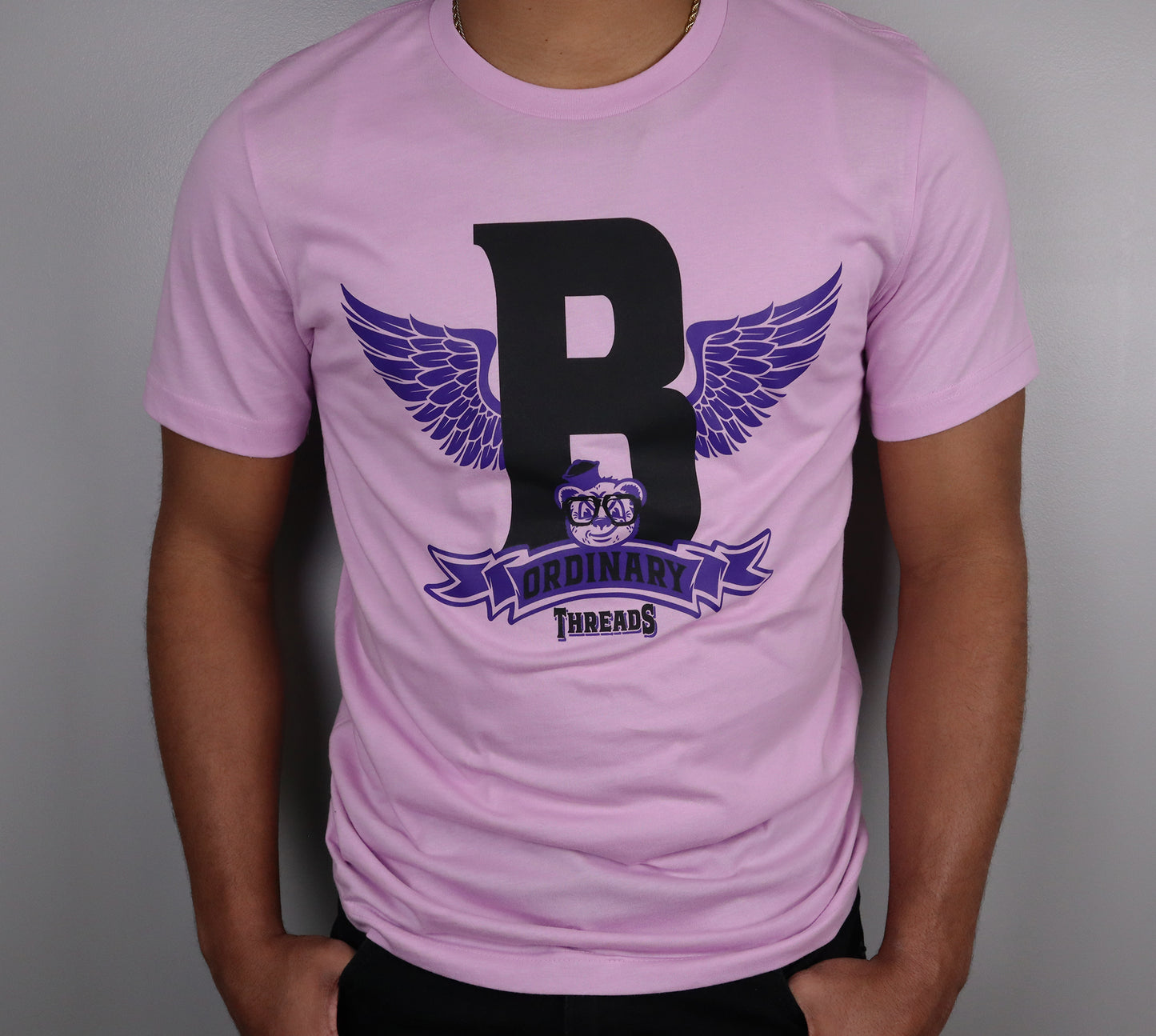 Barely "Winged B" Tee (Blk/Prpl)