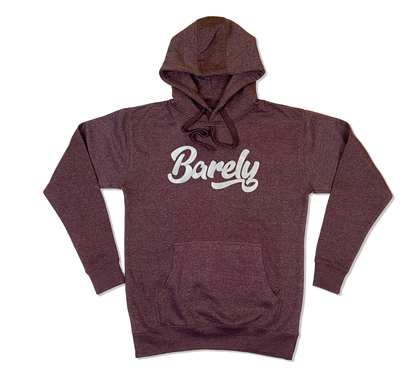 Barely "Script" Logo Hoodie (Wine/Silver) - Barely Ordinary